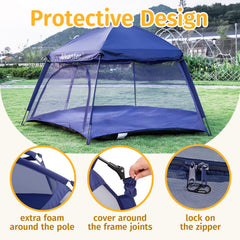 Alvantor playpen folds into a compact carry bag for portability