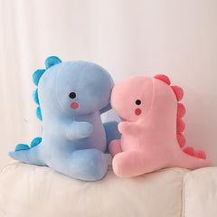 Alwoligag pink dinosaur on a soft throw pillow, decorative and cozy.