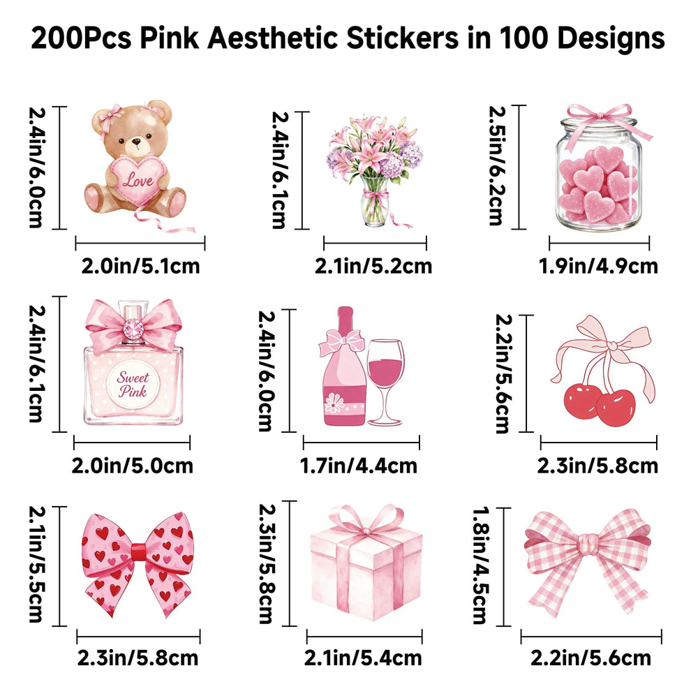 Alynta pink animals sticker collection for laptops and scrapbooks with durable backing.