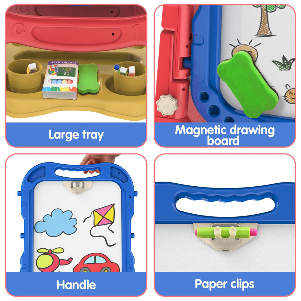 Amagoing Art Easel with double-sided chalkboard and whiteboard surfaces.