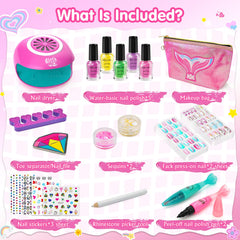 Amagoing unicorn mermaid press-on nails easy to apply for imaginative play