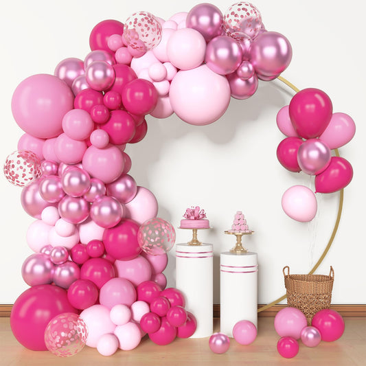 Amandir pink balloon arch 18in balloons, ideal for romantic Valentineβs Day decor