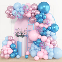 Amandir 153pcs pink blue balloon arch kit for versatile party decor.
