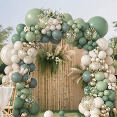 Amandir 173Pcs balloon arch setup example for weddings or birthdays