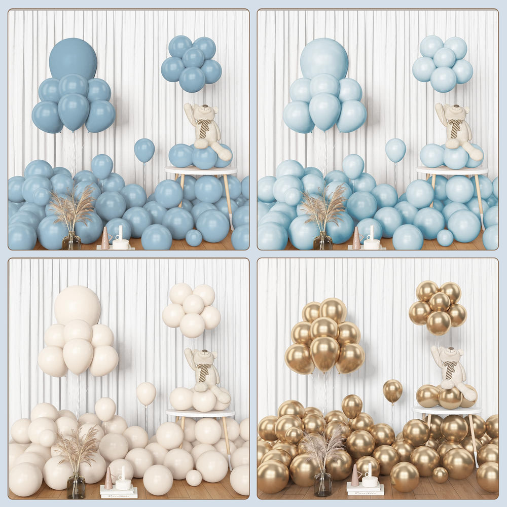 Amandir dusty blue decor ideas for baby showers and birthdays.