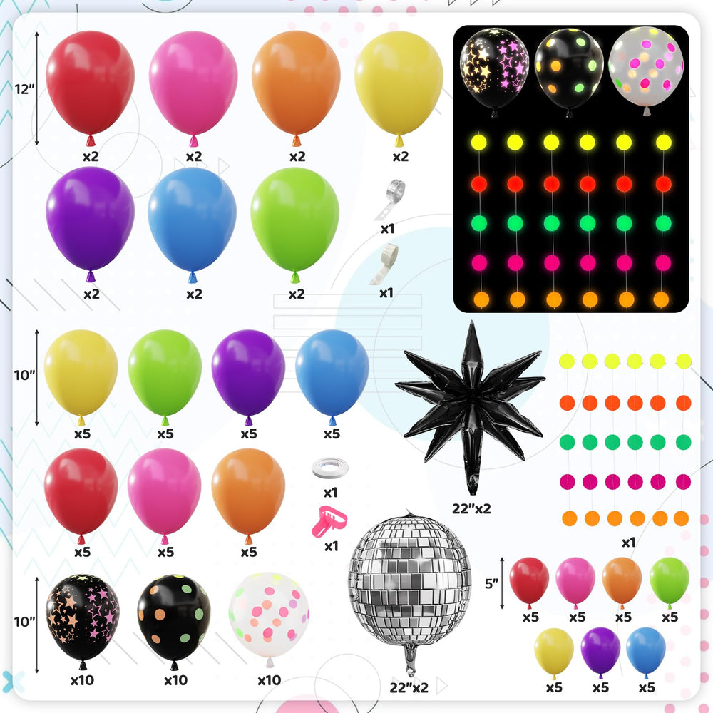 Amandir disco balloons bring retro energy to 80s and 90s parties.
