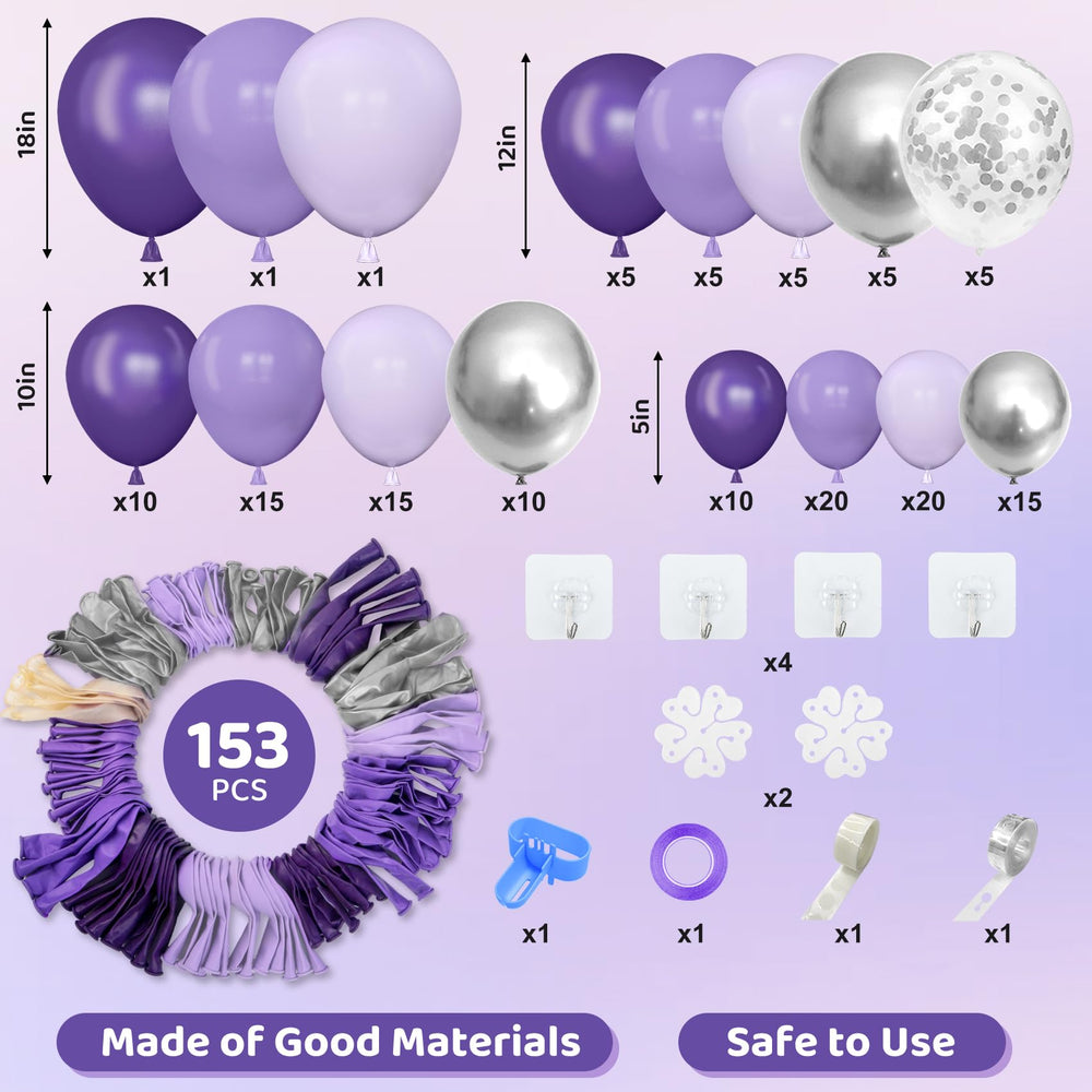 Amandir purple 12-inch balloons offer versatile decor options.
