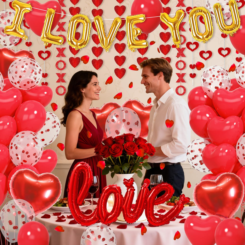 Amandir red hanging heart decor boosts doorway and wall decoration