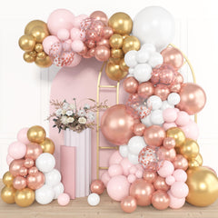 Amandir rose gold balloon arch kit with 18-inch balloons for elegant events.