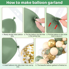 Amandir sage green 10in balloons with blush accents for versatile garlands