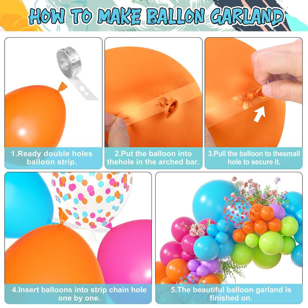 Amandir balloon arch kit includes 12in blue balloons for beachy vibes.