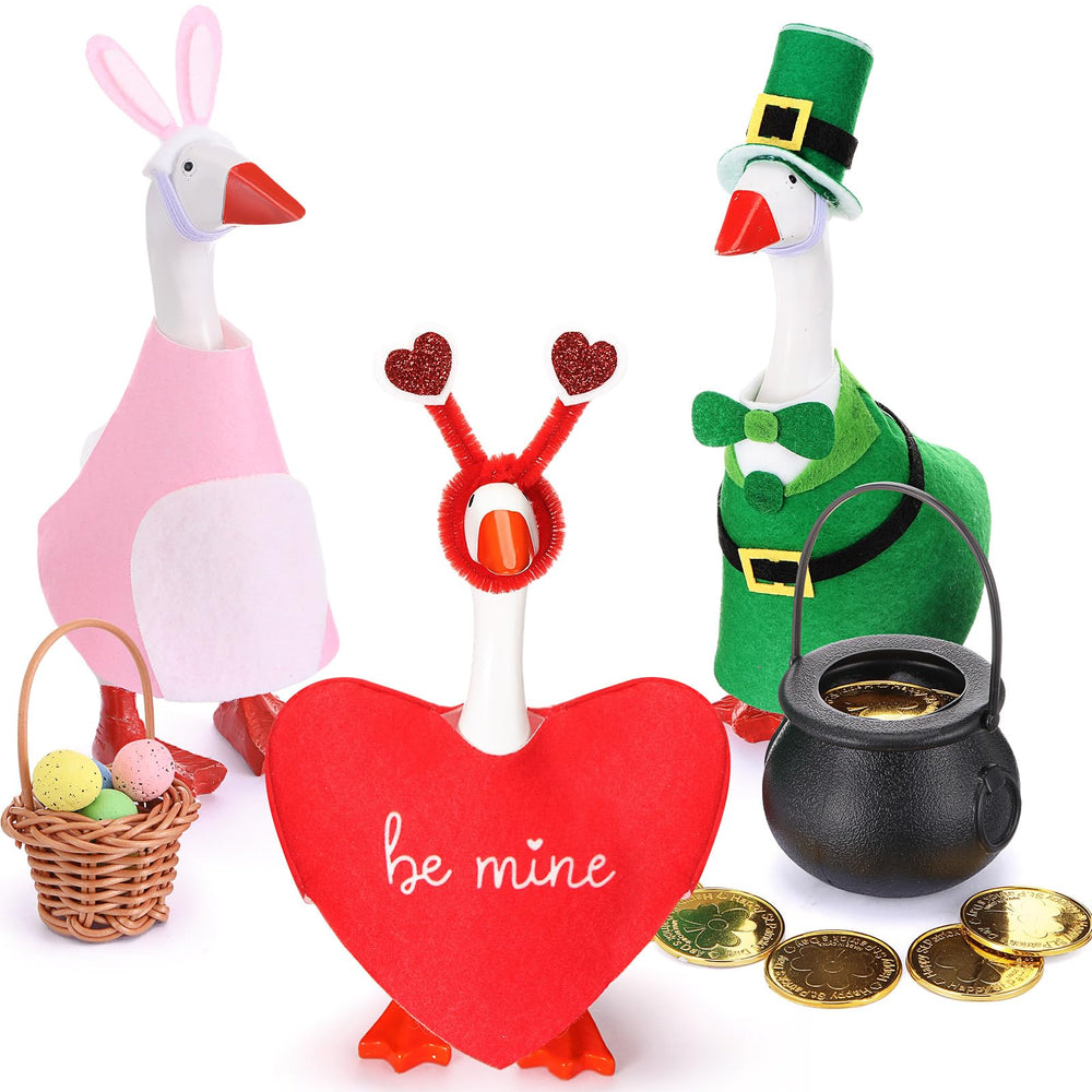 AmazingSpark Valentine heart headdress goose outfit brightens your desk with festive mood.