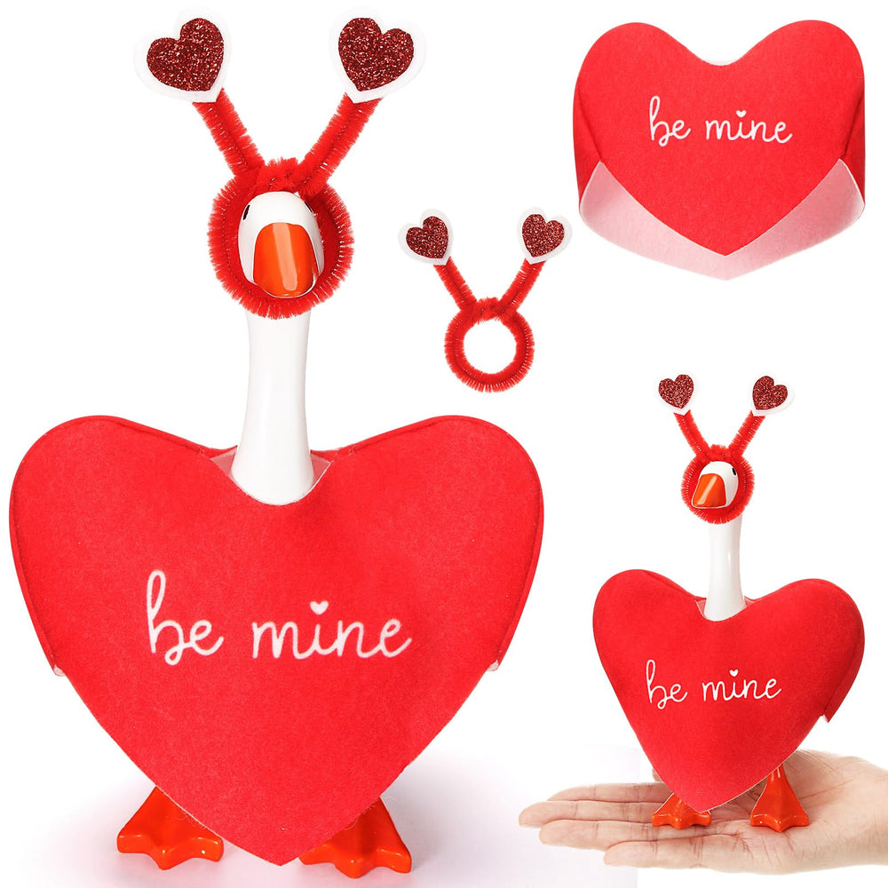 AmazingSpark valentines goose-costume-set enhances desk décor with a festive, romantic touch