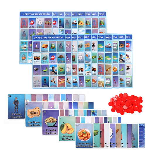 Ambercalm Puerto Rican Bingo board for family game night with vibrant visuals and island flair