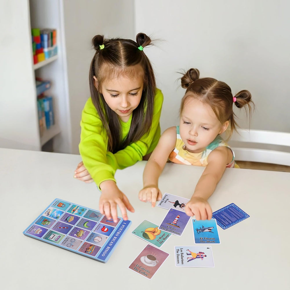 Ambercalm translation guide aids bilingual play between English and Spanish