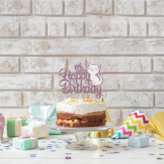 Ambishi purple white glitter topper delivers sparkling accent on treats