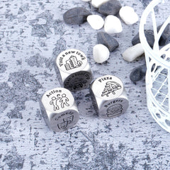 AMBREGRISSUN date night dice with stainless steel finish for durable, everyday use.