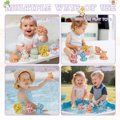AMCHSURI fox bath toy floats, engaging for water games and fine motor practice.