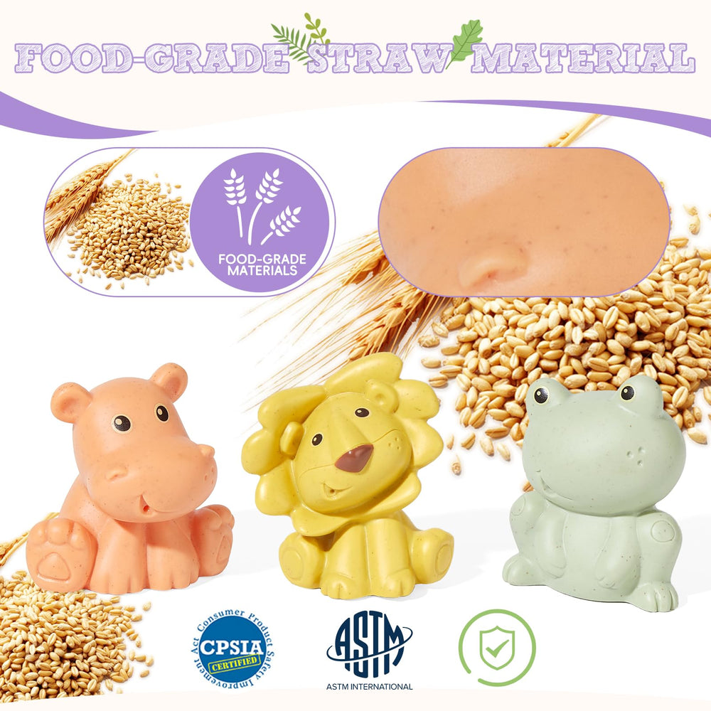 AMCHSURI hippopotamus bath toy floats, soft material is gentle on little hands.