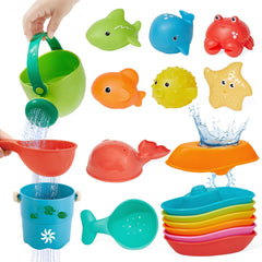 AMCHSURI bath toy water bucket with easy grip for tub time