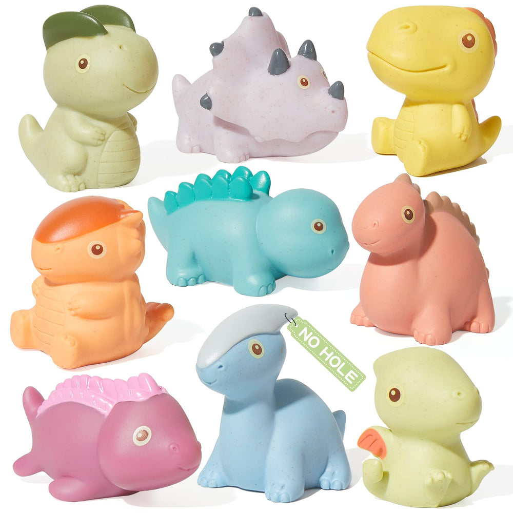 AMCHSURI dinosaur bath toy side view; compact for tiny hands.