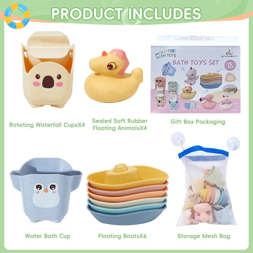 AMCHSURI toddler bath toys creatively used in tub