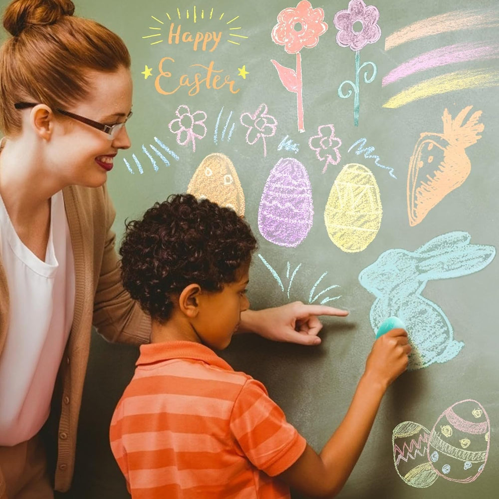 AMENON washable, low-dust chalk keeps clothes clean during art.