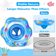 AMENON double airbag safety seat keeps baby upright and supported during fun pool sessions.