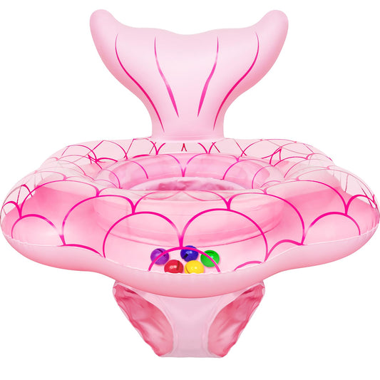 AMENON mermaid baby pool float 65cm offers stable water play for infants