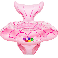 AMENON mermaid baby pool float 65cm offers stable water play for infants