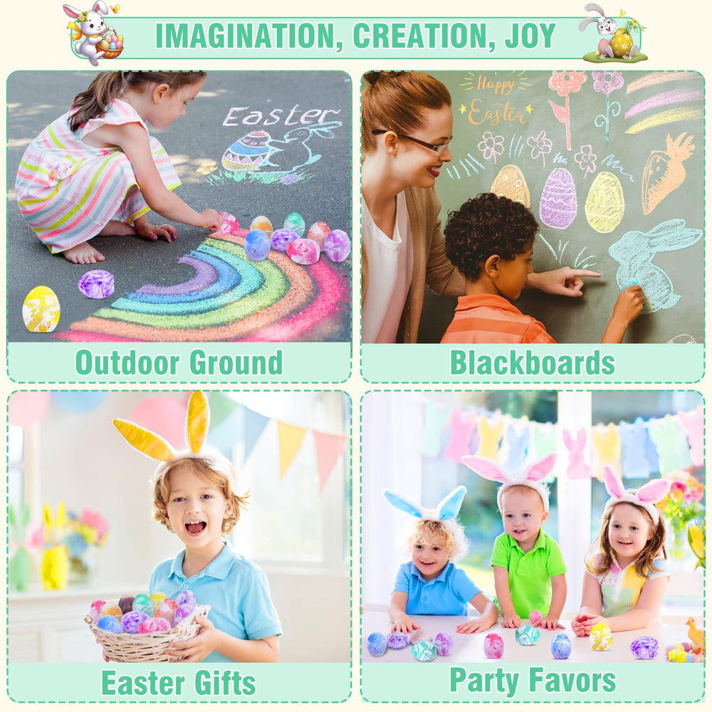 AMENON non-toxic sidewalk eggs used on a driveway for creative play