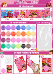 AMENON Valentines Day card with dessert theme for school messages