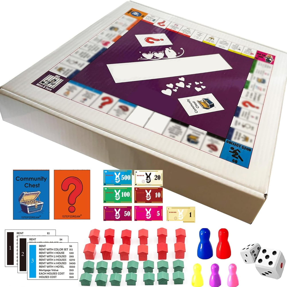 Amerbe Couple Opoly board laid out for a playful date night and deeper connection.