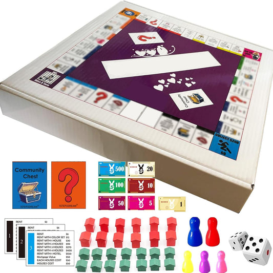 Amerbe Couple Opoly board laid out for a playful date night and deeper connection.