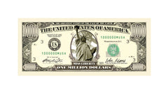 American Art Classics back view of pack50 million-dollar bills with vibrant printing