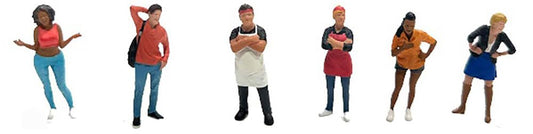 American Diorama Foodies six-piece diecast figures in lifelike poses for authentic 1/64 dioramas