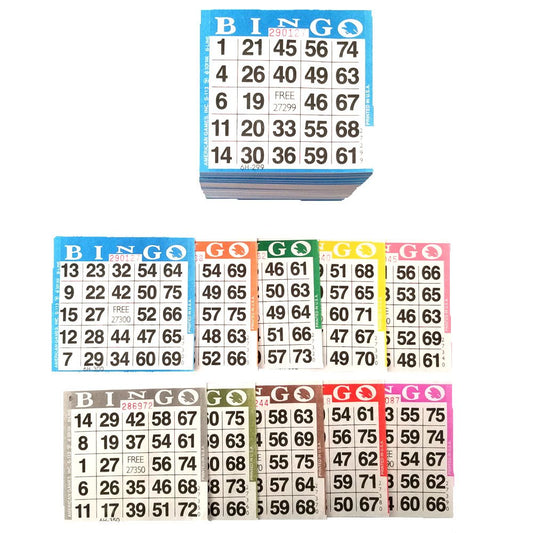 American Games Bingo Paper Card 1 Card 10 Sheetsβcompact, portable bingo setup.