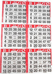 American Games six-on-red bingo paper cards streamline bingo nights with quick setup.