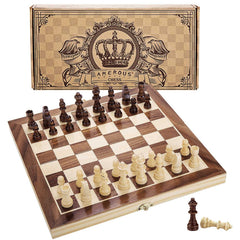 AMEROUS 12x12 folding chess board for easy travel and family play.