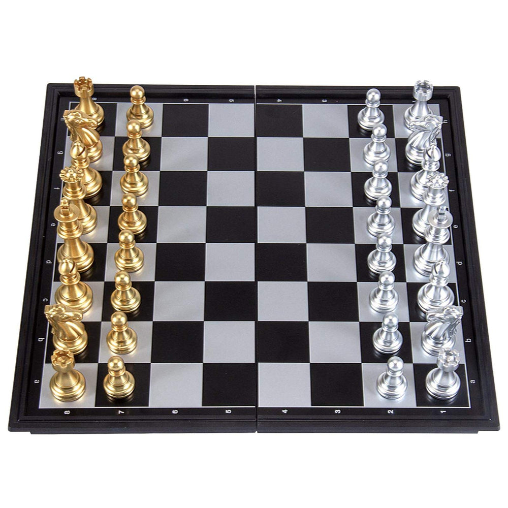 AMEROUS folding chess board in compact form, easy to carry.