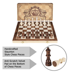 AMEROUS handmade wooden chess craftsmanship with smooth touch.