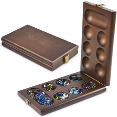 AMEROUS Mancala board folded for easy storage and travel play