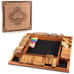 AMEROUS Shut The Box board showing natural wood finish for family game night