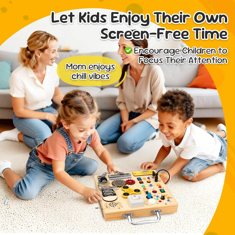 AMGAMGTS travel-friendly busy board keeps kids engaged on trips.