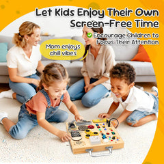 AMGAMGTS travel-friendly busy board keeps kids engaged on trips.