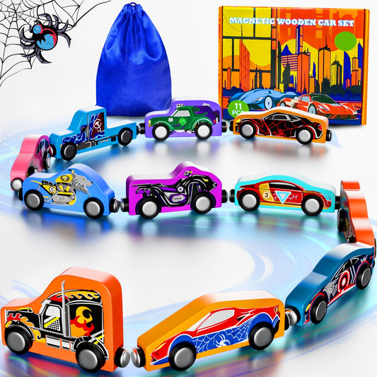 Amiabling magnetic train engine designed for imaginative play and easy assembly.