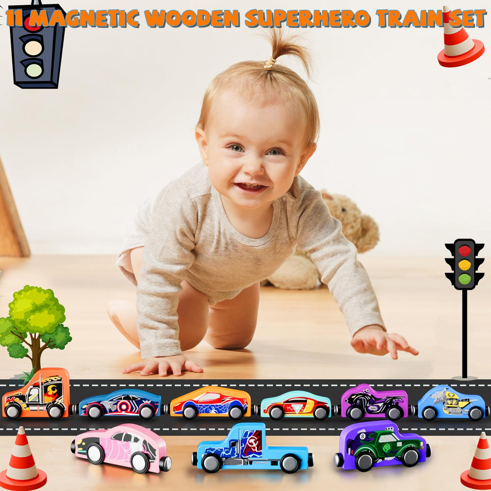 Amiabling travel-friendly magnetic train set ideal for planes, cars, and cafes.