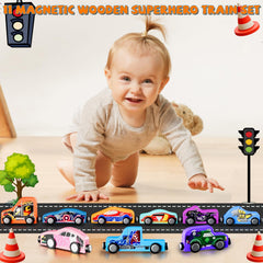 Amiabling travel-friendly magnetic train set ideal for planes, cars, and cafes.