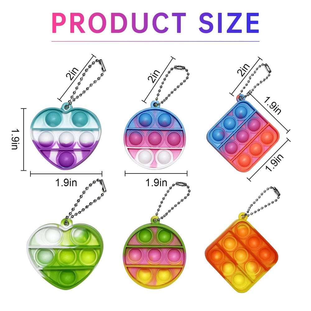 Amicbng mini pop keychain shows bubble popping action for on-the-go stress relief