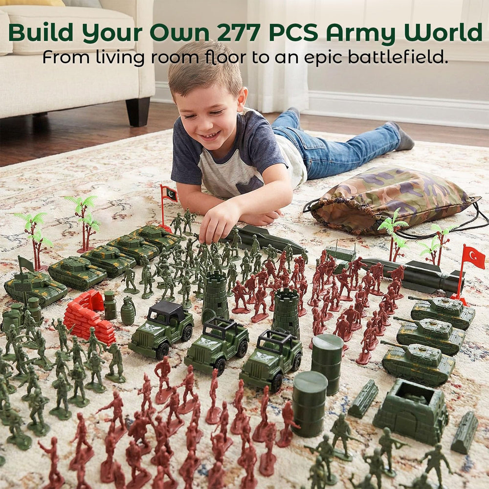 AMOR PRESENT storage bag for army playset keeps pieces organized on the go
